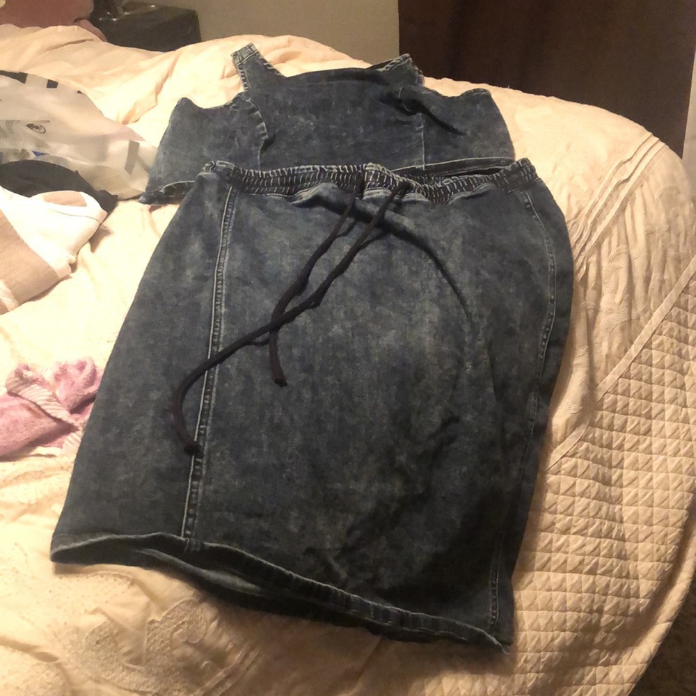 Plus size size 16 denim skirt set